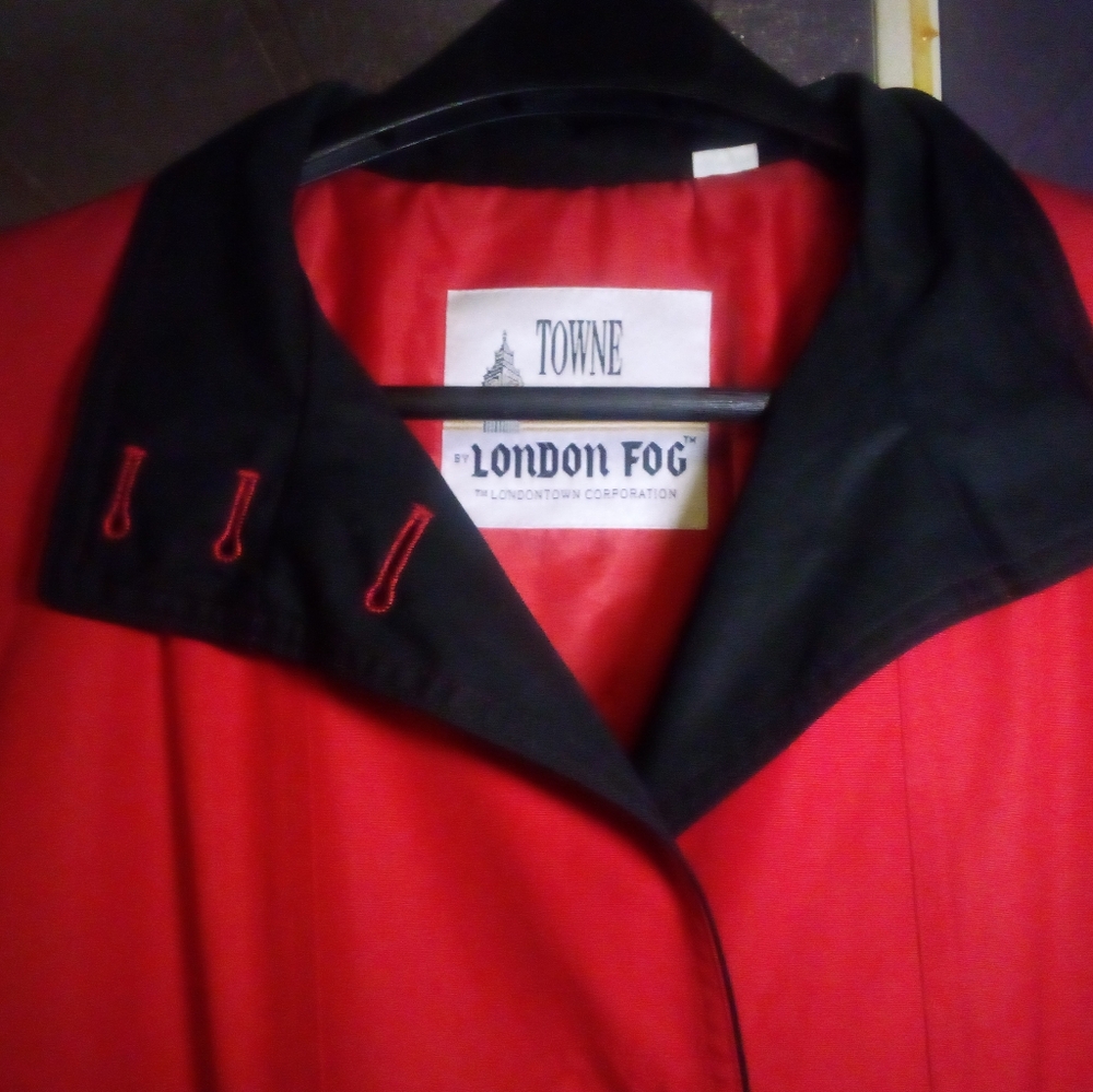 London Fog Towne coat women's 10Reg. cherry red midi jacket